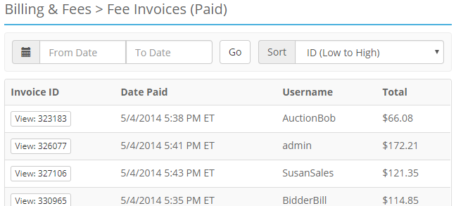 ACP BF Fee Invoices Paid