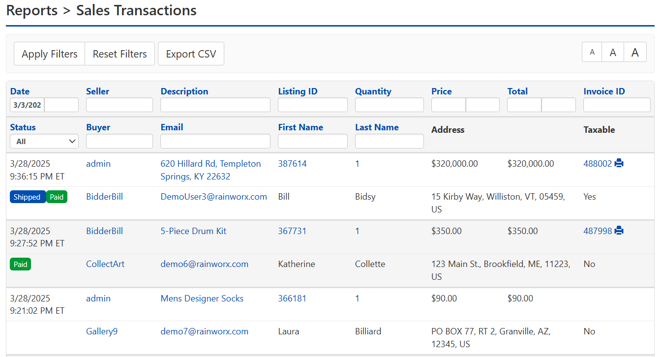 ACP Rpt Transactions