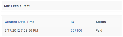 Site Fees Past