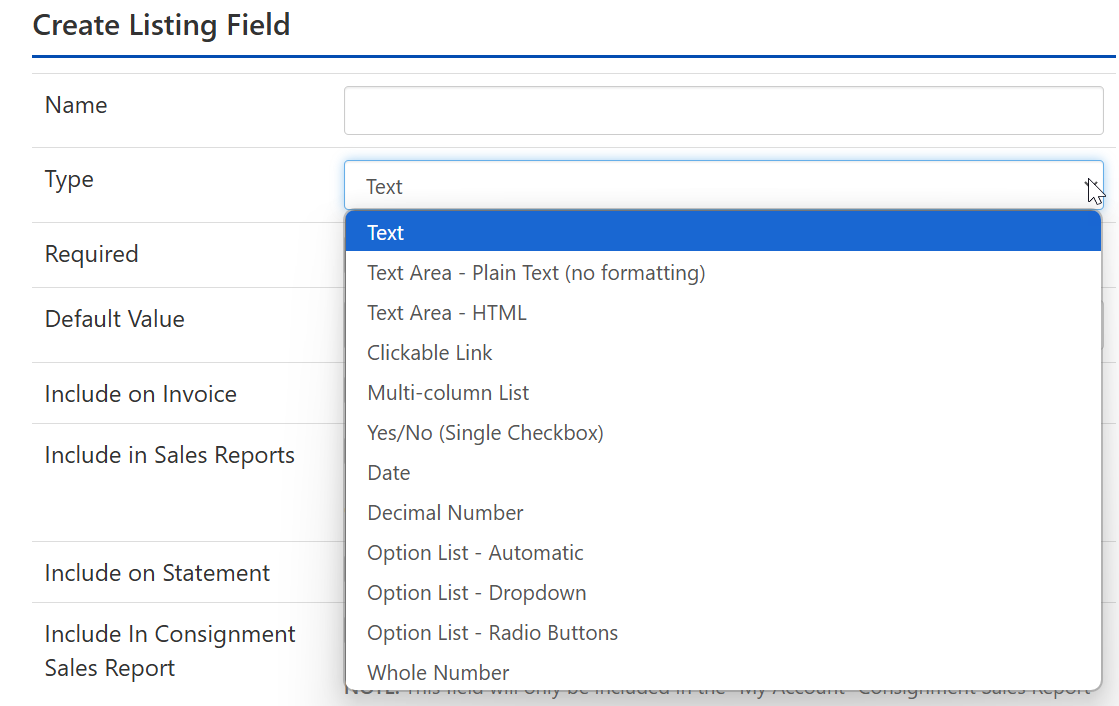ACP Listing Custom Field