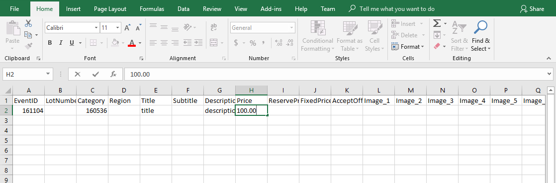 ACP Auctions Import CSV