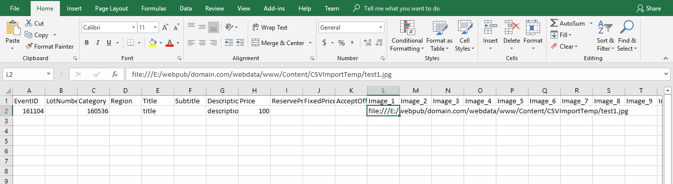ACP Auctions Import CSV