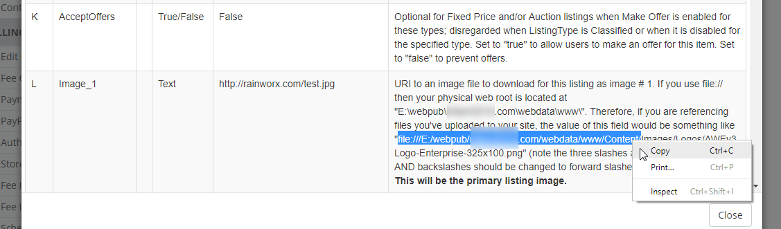 ACP Auctions Import CSV
