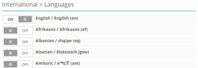ACP INT Languages