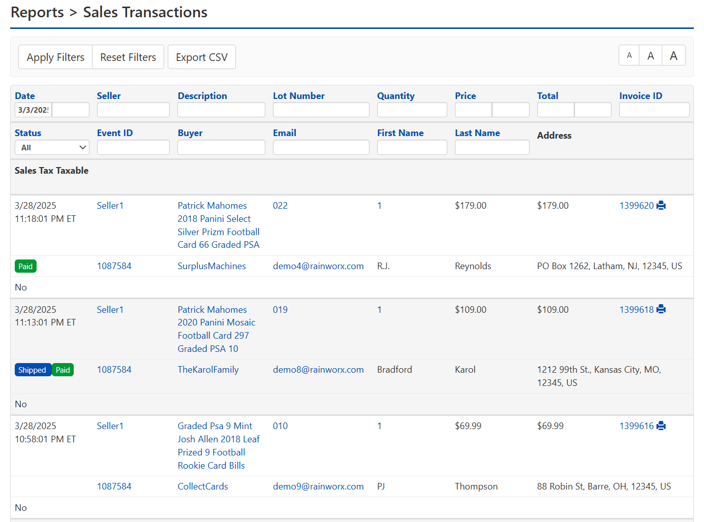 ACP Rpt Transactions