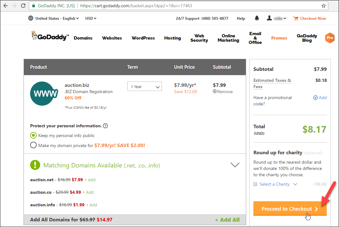 Buy a domain