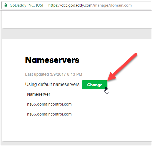 Change nameservers