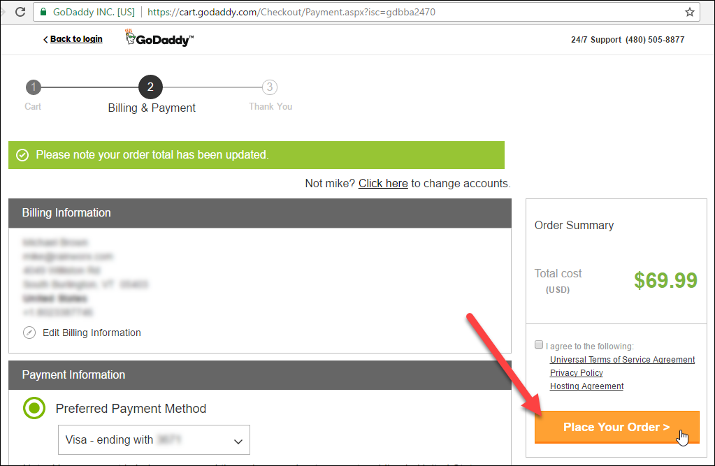 Complete the SSL purchase