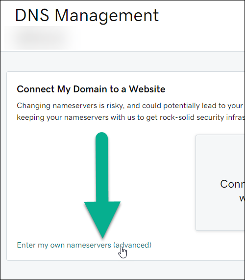 Enter my own nameservers