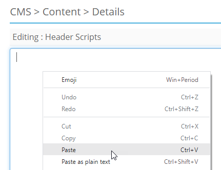 Paste the code