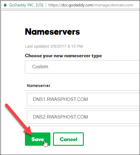 Save nameservers