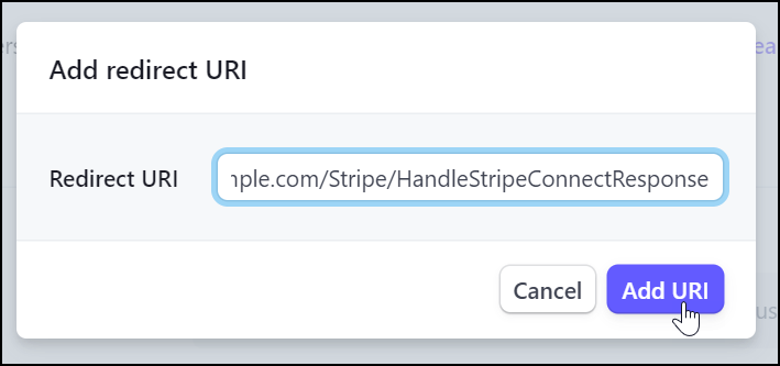 Add the redirect URI