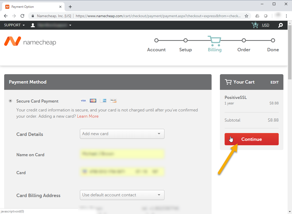Billing information