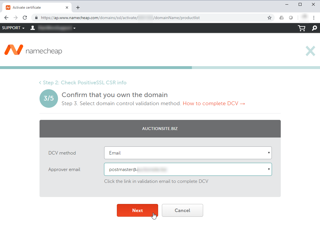 Email DCV method