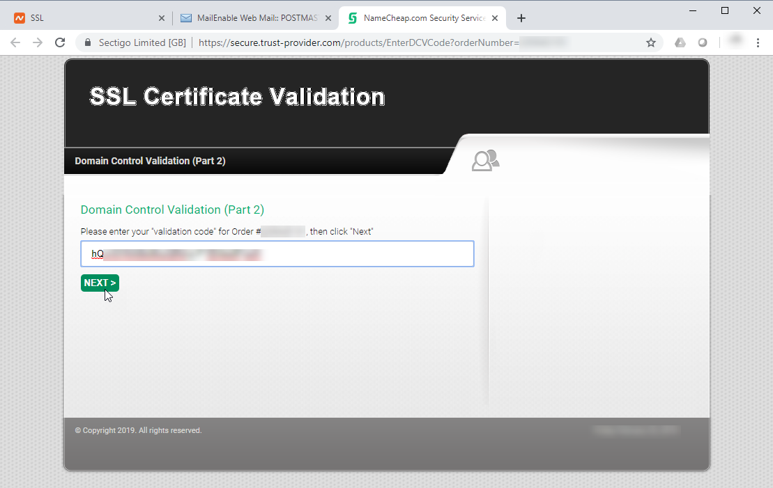 Enter Validation Code
