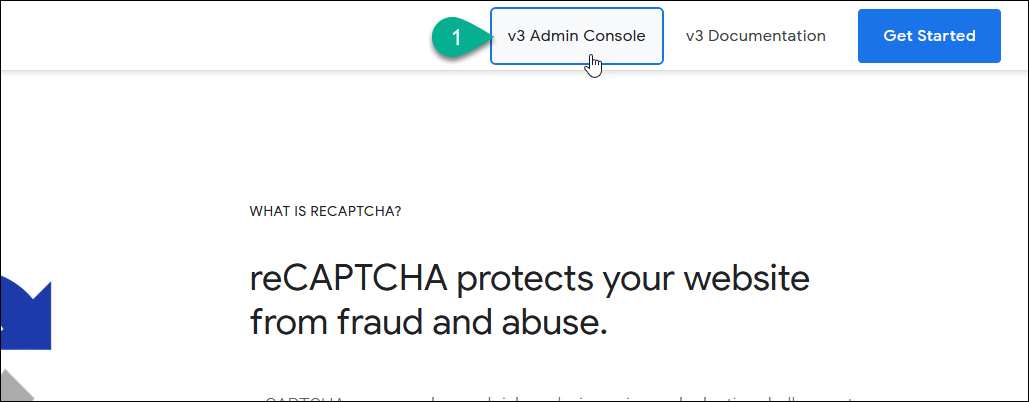 reCAPTCHA v3 Admin Console