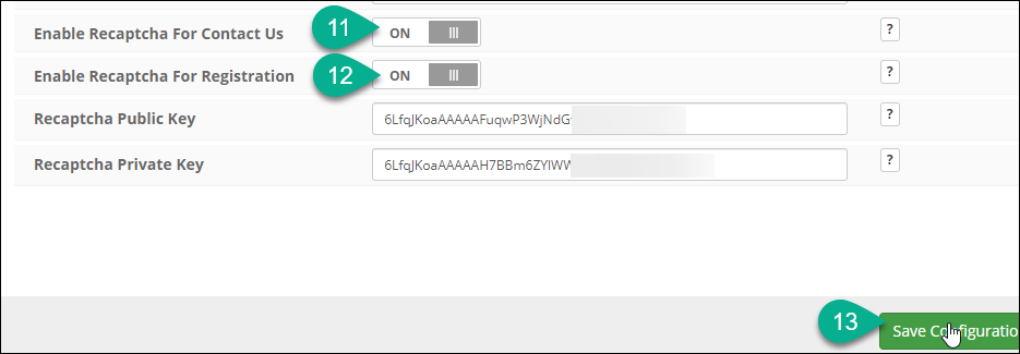 Save Configuration button